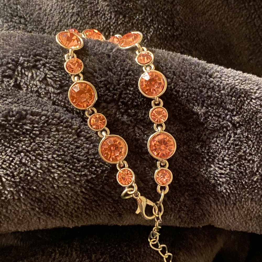 Pink Rhinestone Silver Bracelet - Picture 3 of 4
